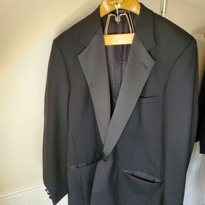 Tuxedo jacket wedding suit coat Perry Ellis 46 EX Long black